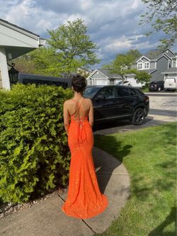 Orange sherri hill prom dress - size 00