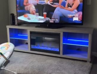 New entertainment center with heater and led lights