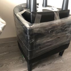 Aldayshein Upholstered Barrel Chair with Ottoman