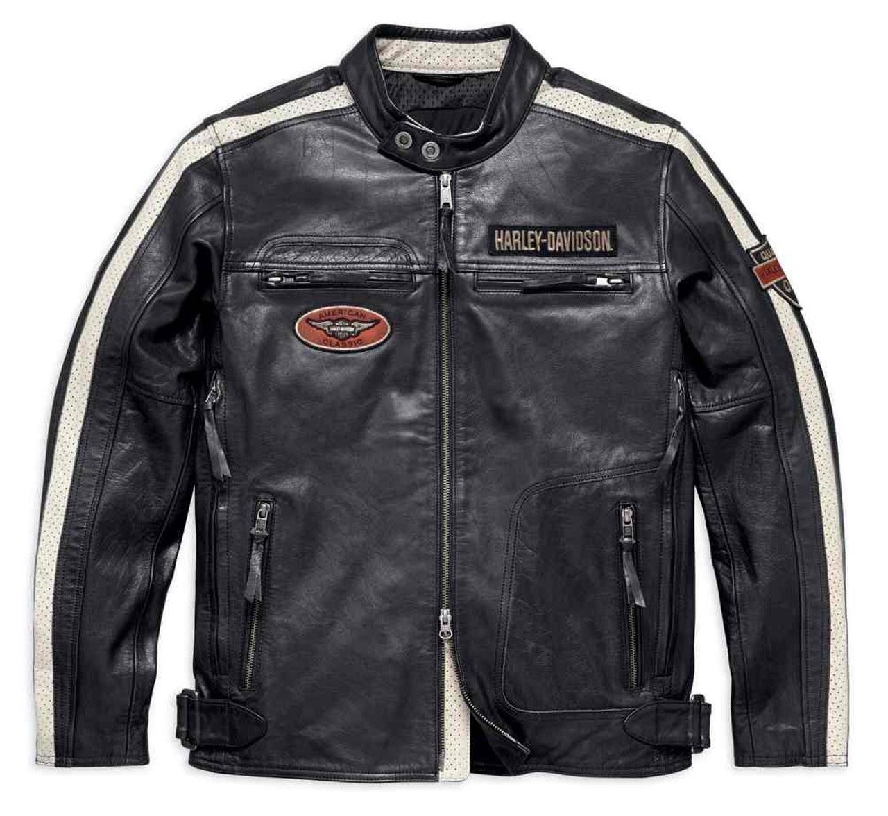 Harley-Davidson® Men's Command Mid-Weight Leather Jacket, Black 98007-18VM