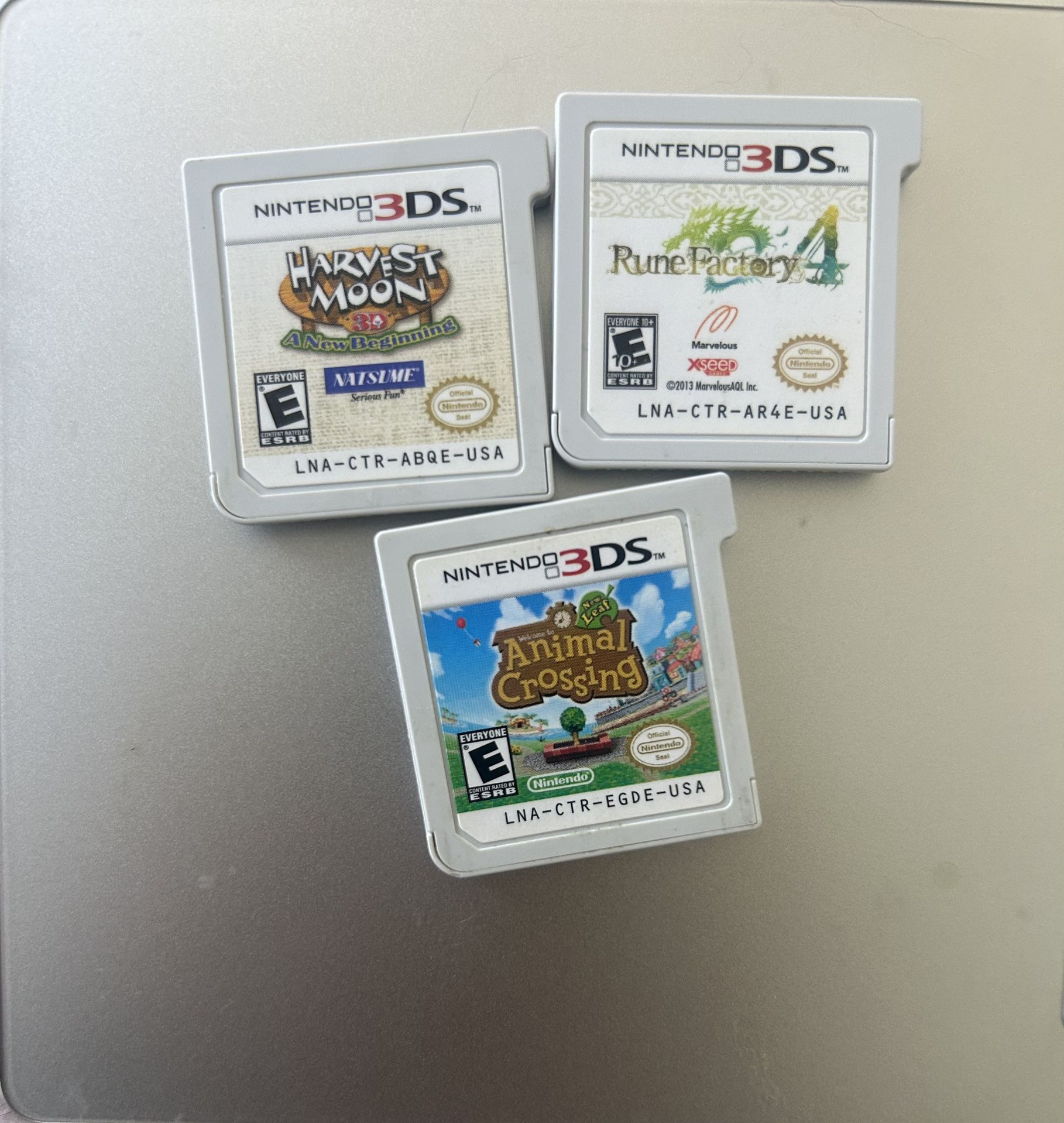 Rune Factory 4, Animal Crossing, Harvest Moon: A New Beginning 3DS Cartridge Only 