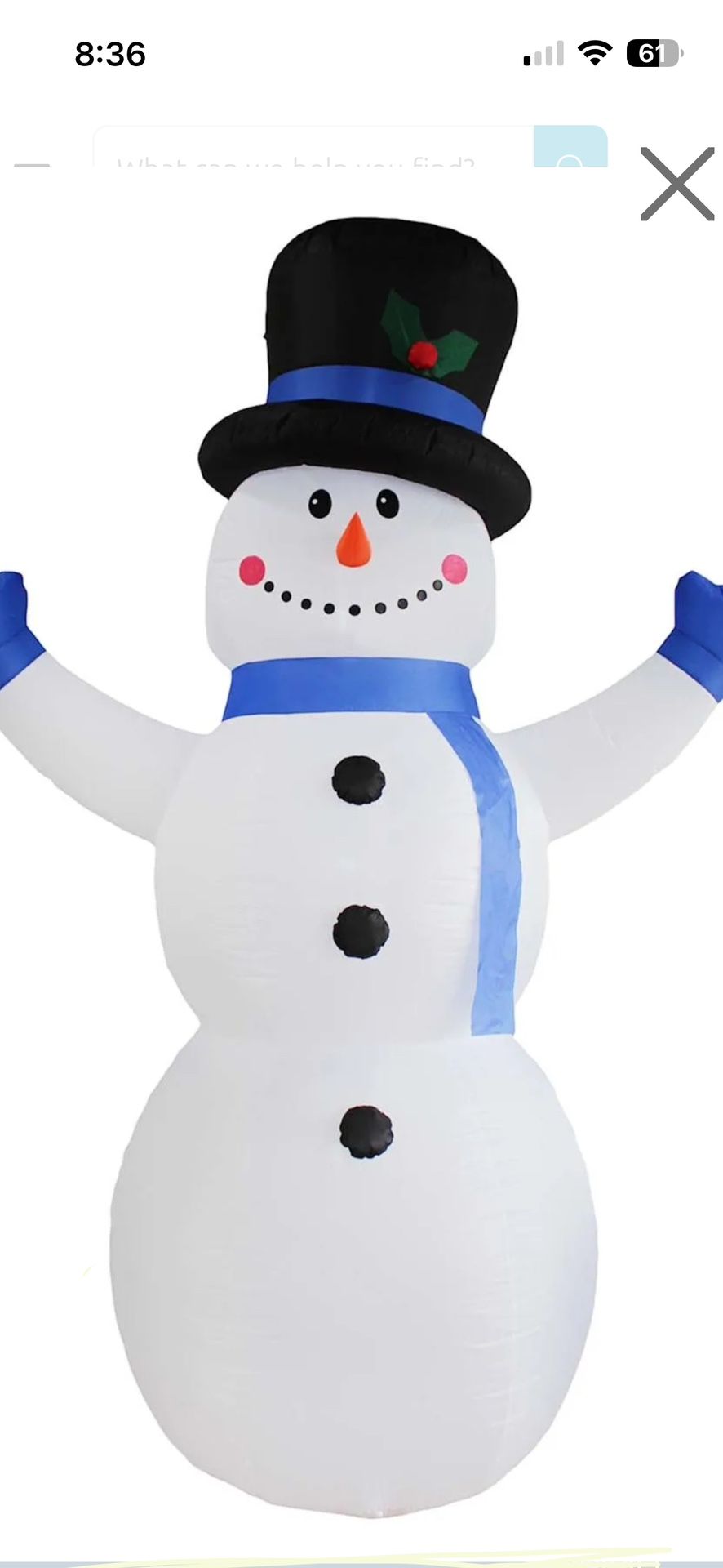 Inflatable 1 ⛄️ Snowman 12ft tall, lights up, new in a box, Price FIRM $130! Pick Up West 79912