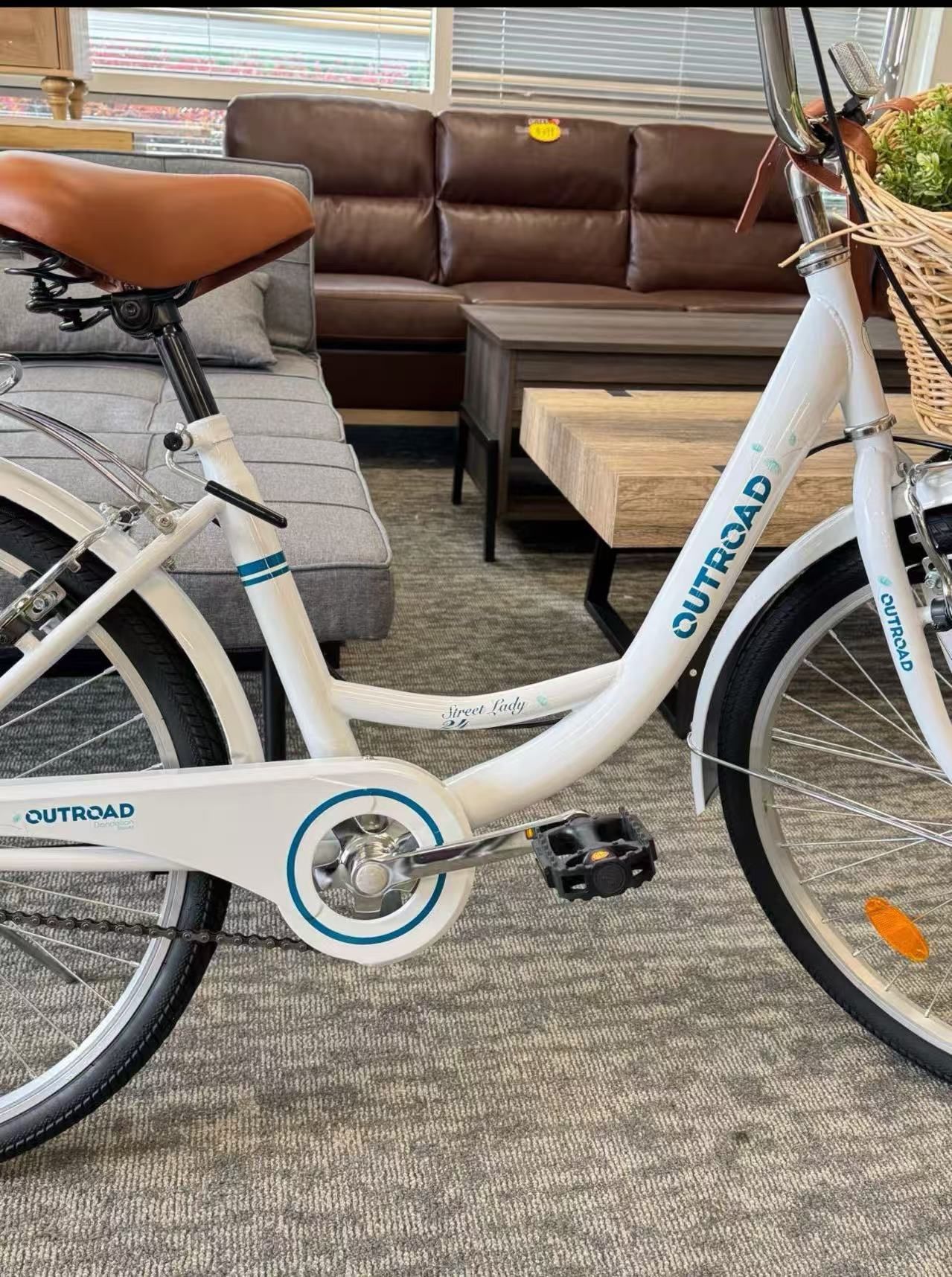 Outroad Beach Cruiser Bike, 24/26 inch Commuter Bicycle for Adult Men and Women,High-Carbon Steel Comfortable City Bikes with Rear Rack or Basket