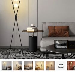 3-Light Black Modern Tripod Floor Lamp