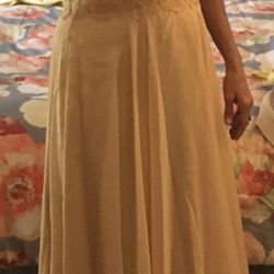 Chiffon, Silk And Lace Evening Gown 