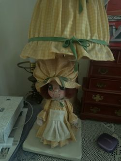 Vintage Holly Hobbie Style Doll Lamp
