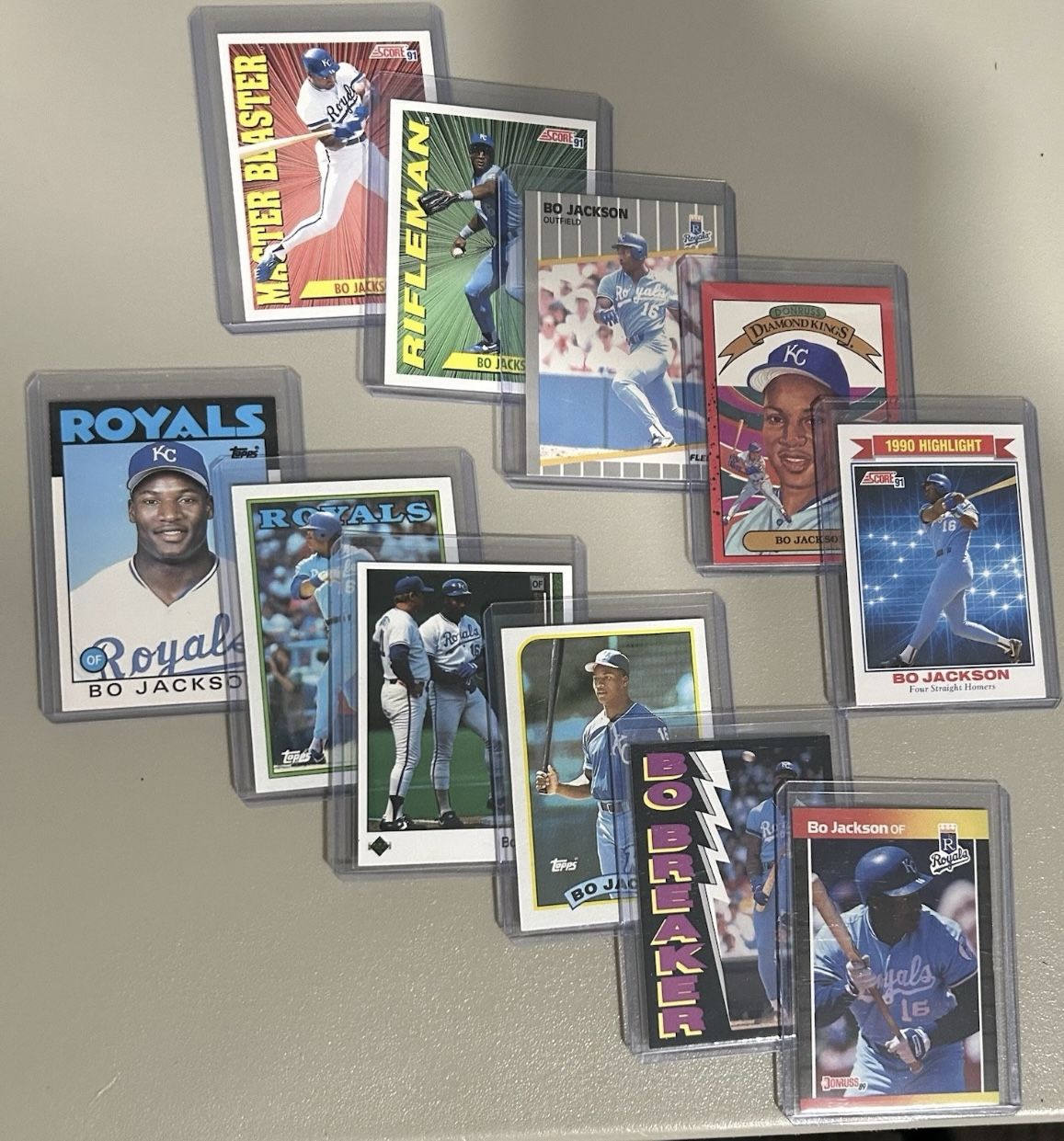 Bo Jackson Rookie Lot Of 11 KC ROYALS MLB