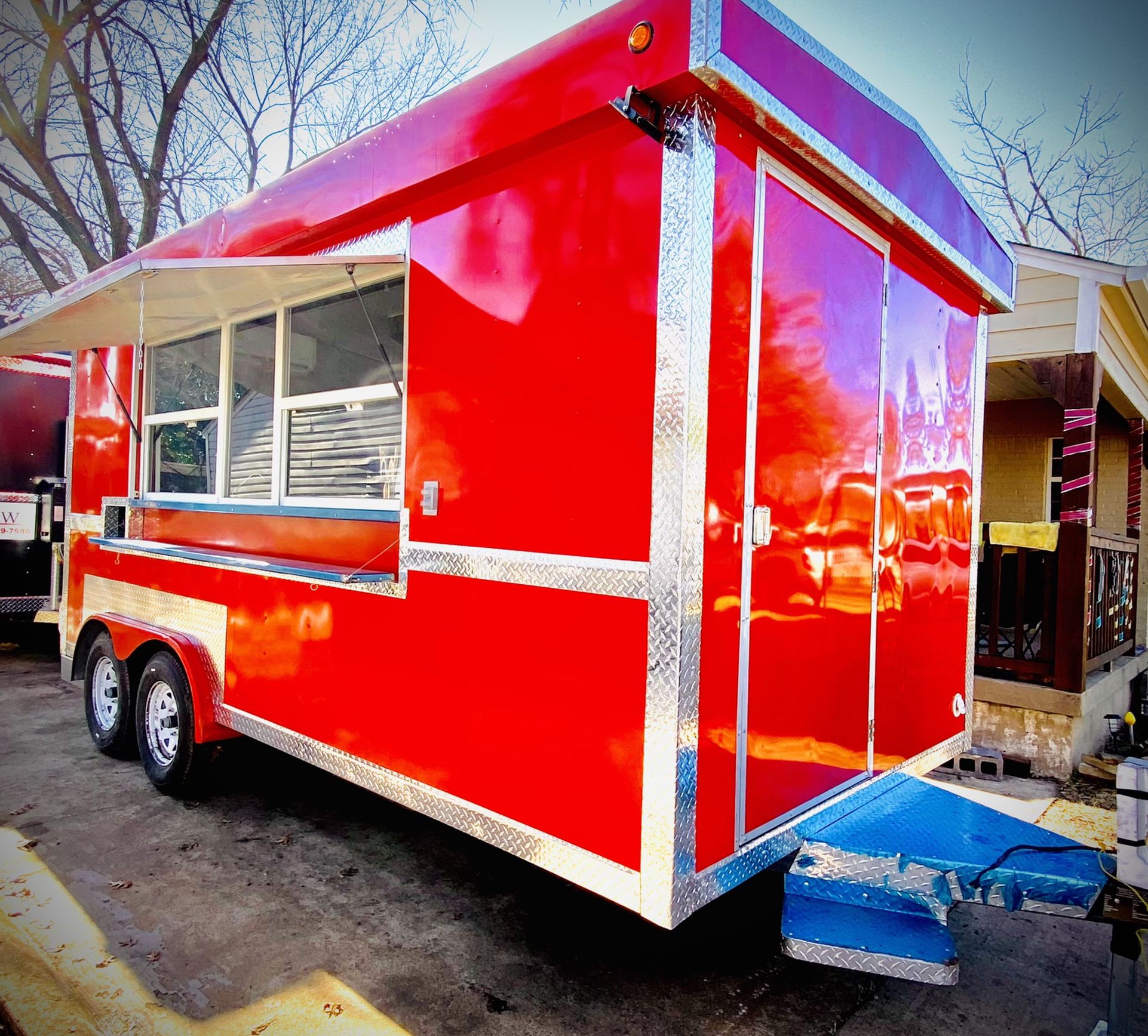 Food Trailer Red 8x16 Ft Available