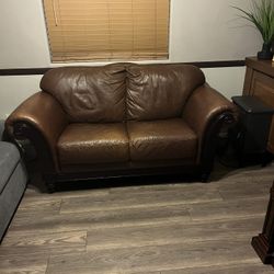 Brown Pleather Couch