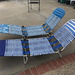 Foldable Metal Beach Lounge Chairs ($15 Each) 