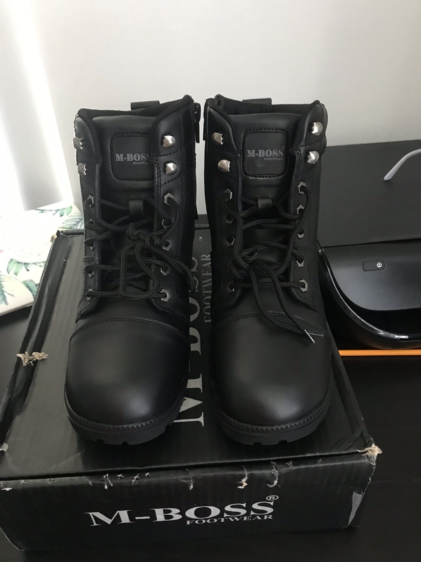 M-Boss Women’s Leather motorcycle/work Boots