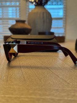 Valentino Black Rectangular Sunglasses with Original Case
