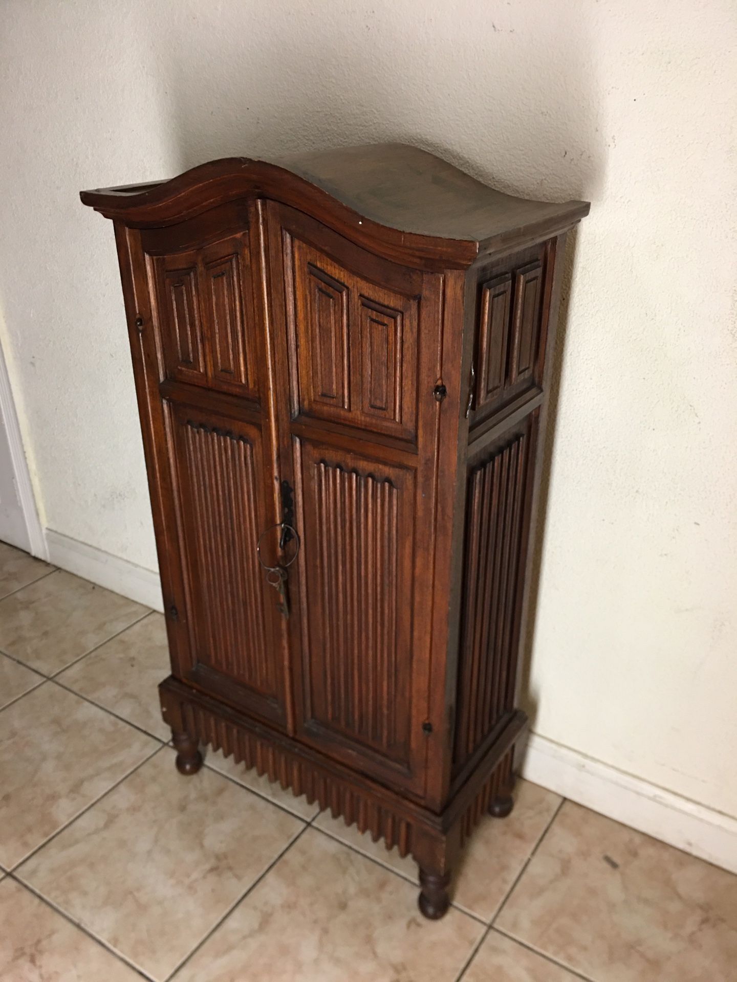 Antique Solid Wood 2 Piece Wardrobe