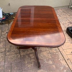 Large Mahogany Double Pedestal Dining Table w/ Leaves + Table Pads