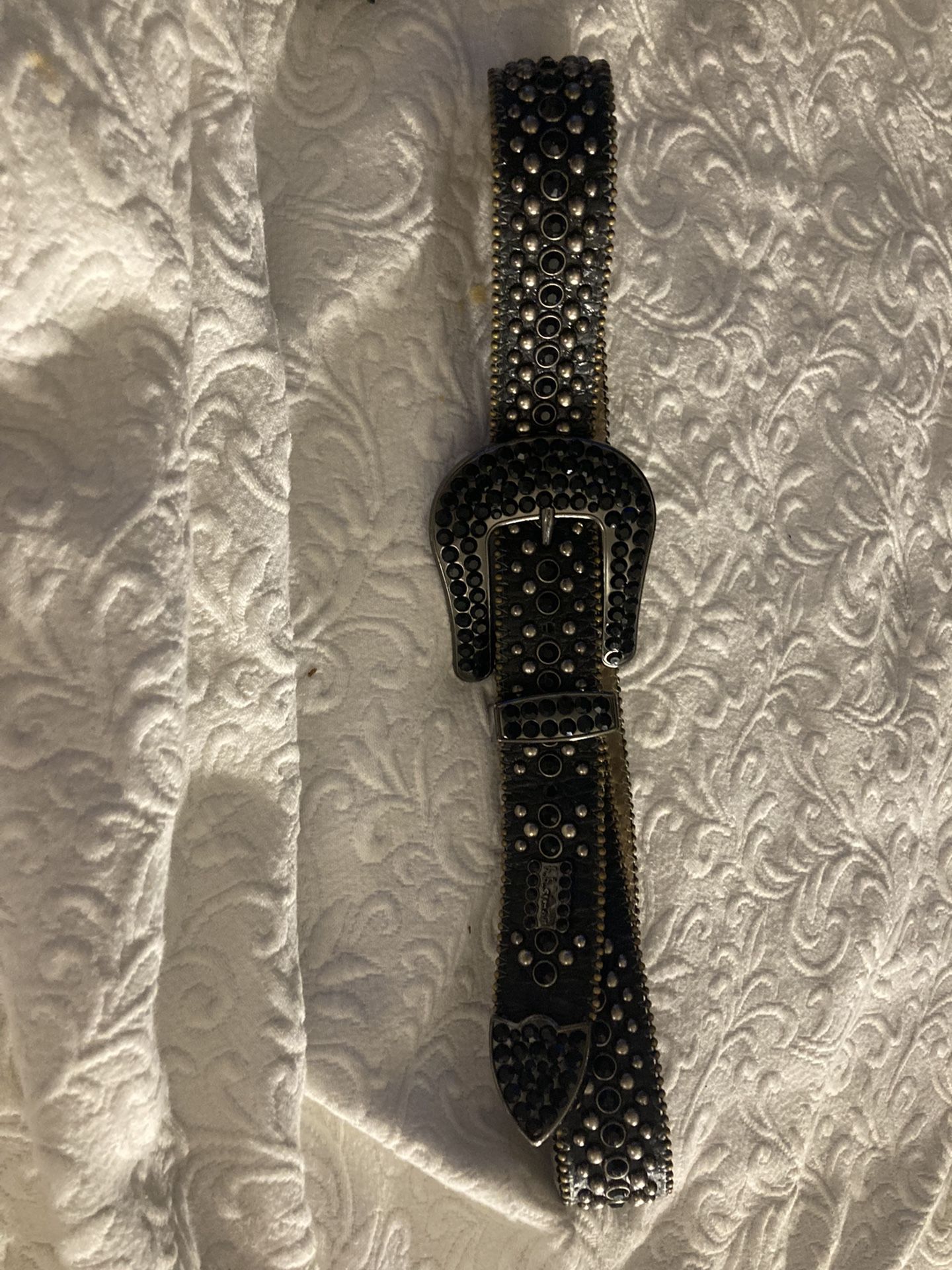 Simon All Black Fully Loaded Crystal Belt - Main Image