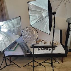 VBESTLIFE portable photography studio lighting and backdrop kit