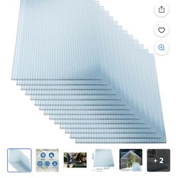 20 Pcs 2' x 4' Polycarbonate Greenhouse Panels, 4mm Twin-Wall, UV Protected, Waterproof, Shatterproof, Clear Reinforced Sheets for Greenhouse & Outdoo