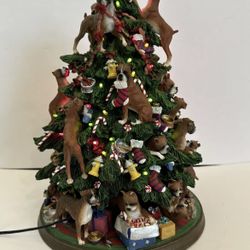 Danbury Mint Boxer Christmas Tree Missing Star And Number Of Broken Ears Tail