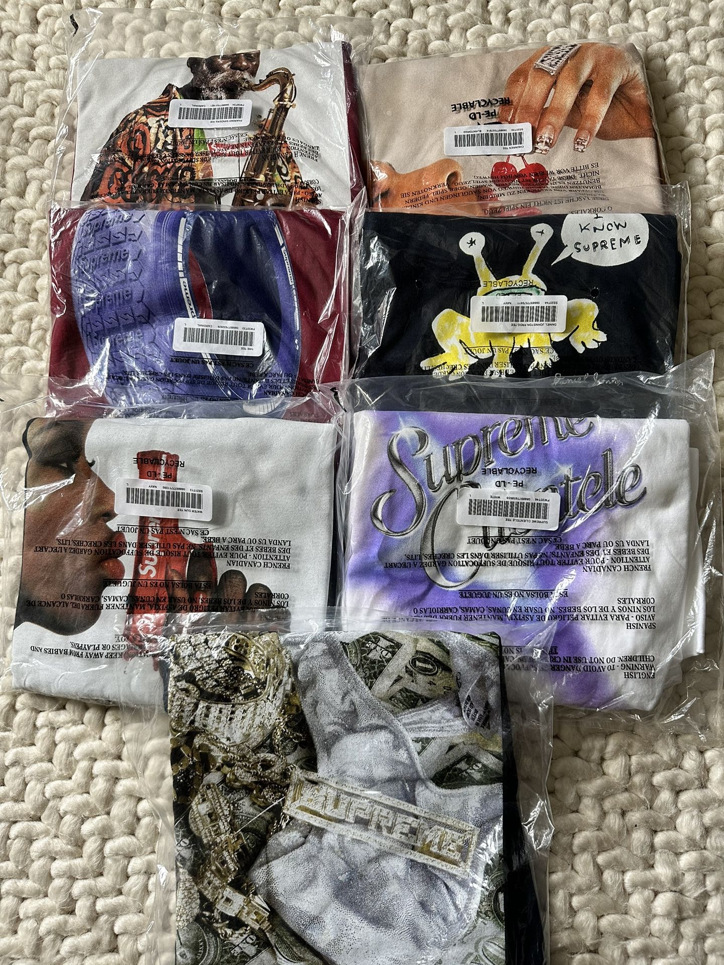 Size Large Supreme Tee All Brand New In Bags