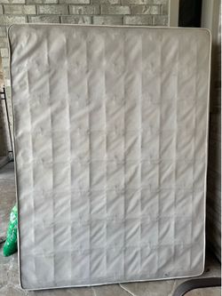 Queen bed with box spring and frame