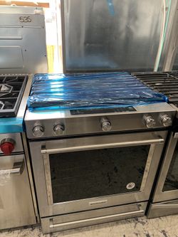 Kitchen aid 30” stove all gas stainless steel