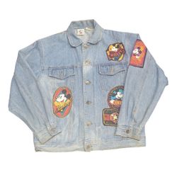 Vintage Disney Mickey Patch Denim Jacket International Mickey Brand Size Medium
