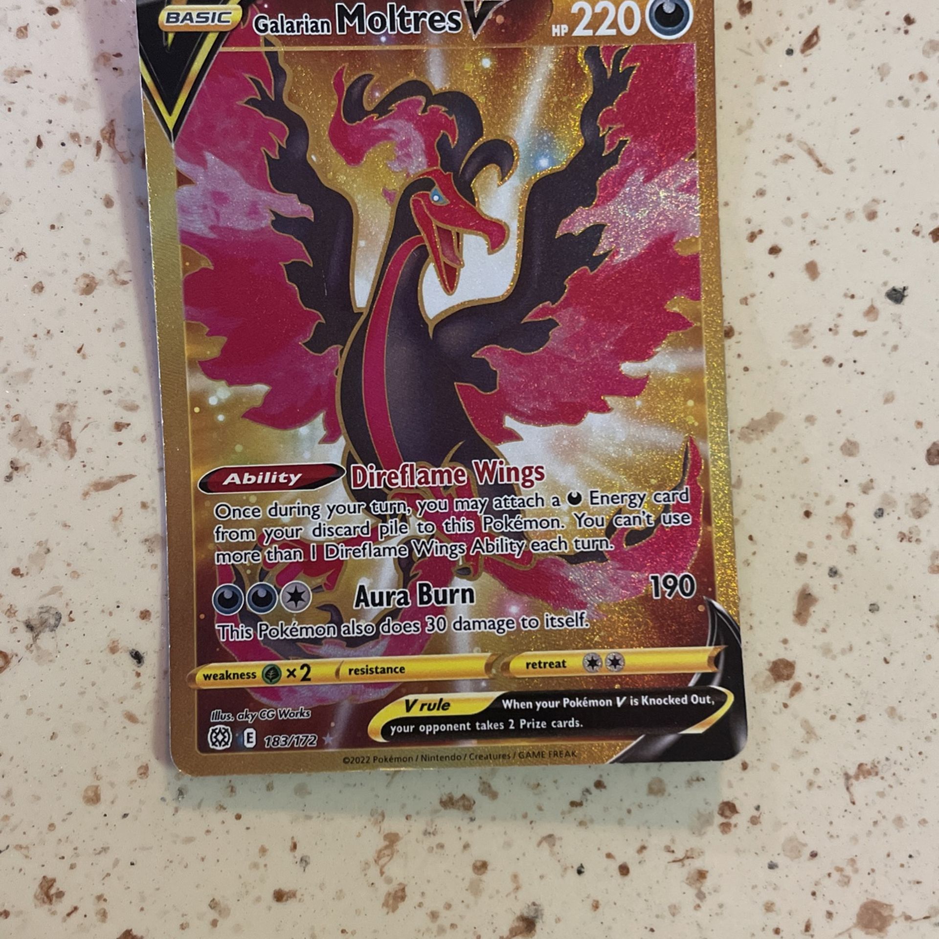 Galarian Moltres V Pokmon Card