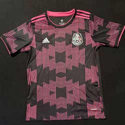Mexico National Team Black Pink Soccer Jersey Adidas Aeroready Mens Medium