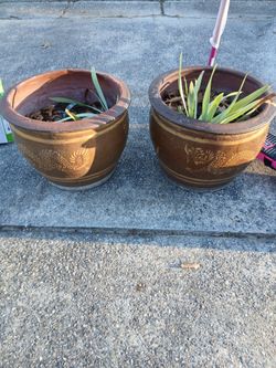 Vintage Chinese  Flower  Pots