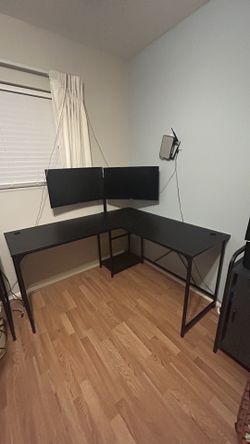 Desk, Monitors And Mounts