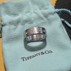 Tiffany & Co. "Please Return To" 18k white gold and diamond ring