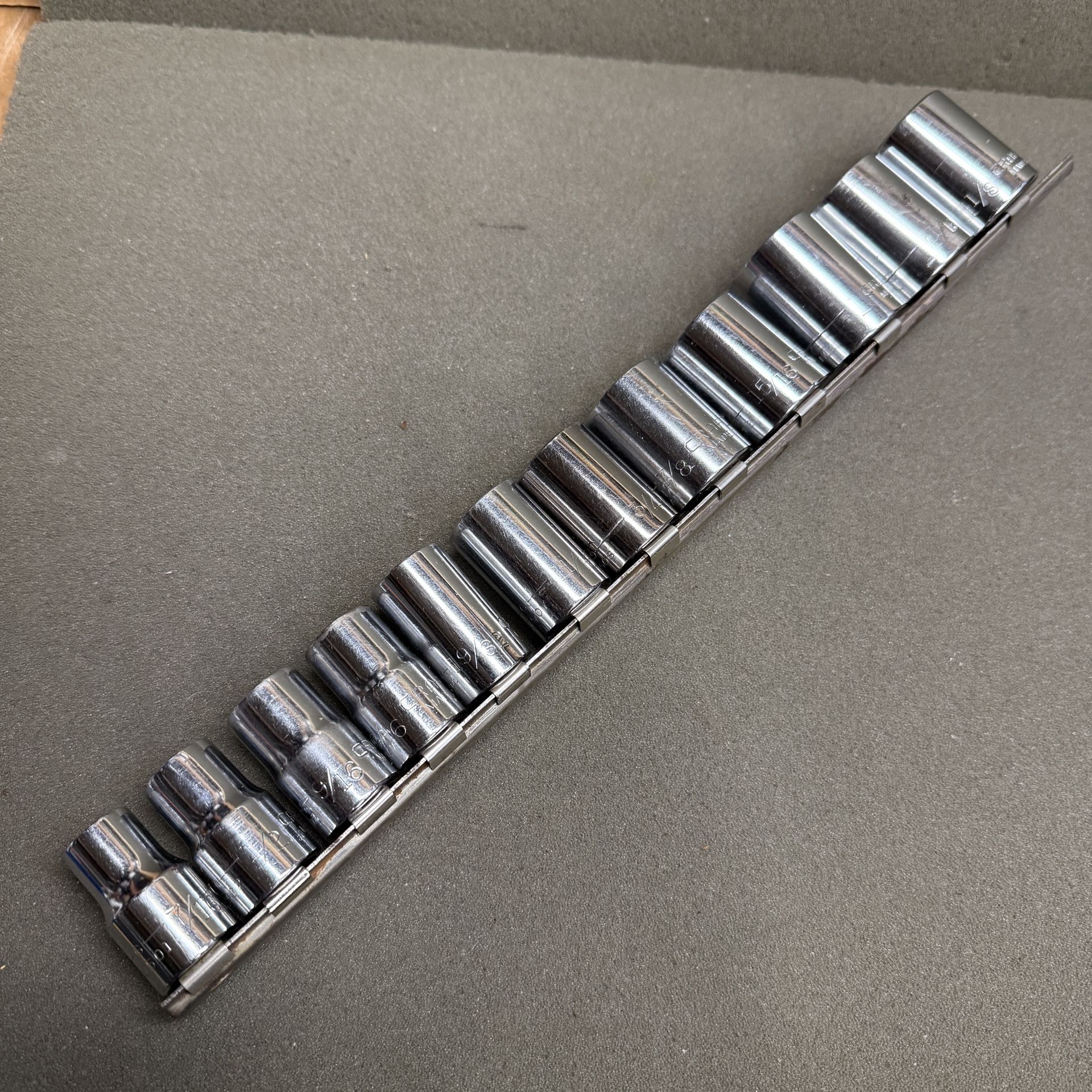 CRAFTSMAN 12 PIECE 1/2” DRIVE, 12pt SOCKETS -USA-