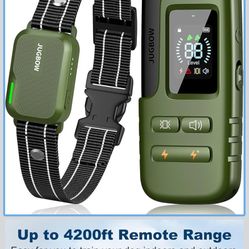 Jugbow Collar de choque para perro, collar de entrenamiento para perros de 4200 pies con control remoto innovador IPX7 impermeable con 4 modos de entr