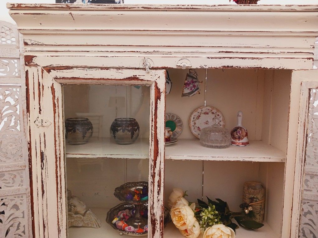 Charming Antique Kitchen Dining Pantry Cabinet