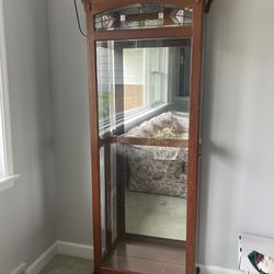 Solid Wood And Glass Light Up Curio Cabinet