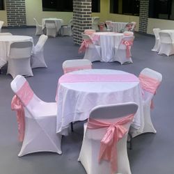 Round White Table Cloths 