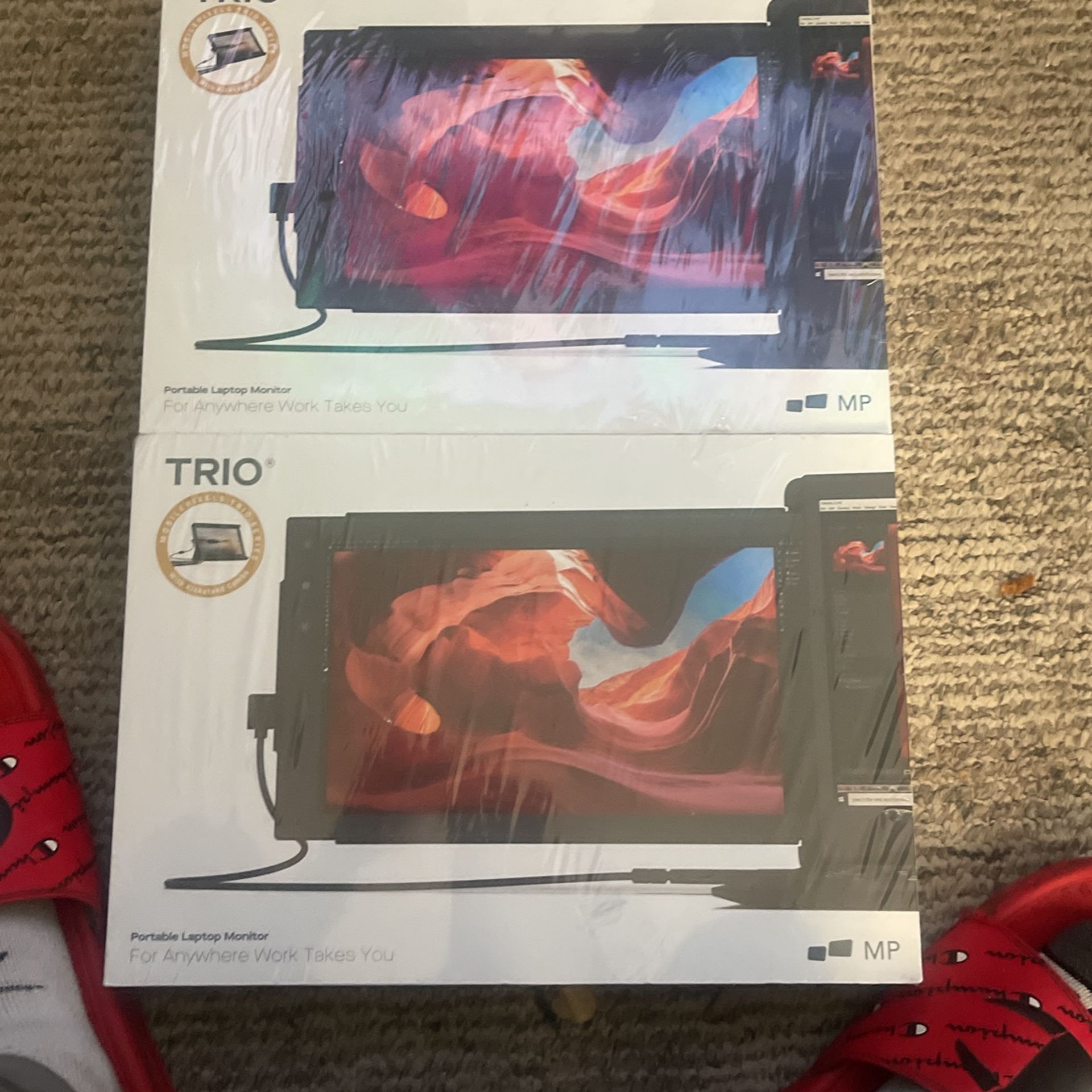 Trio Extra Computer Screens For Podcasting Business Etc.