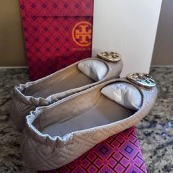 Tory Burch Minnie Travel Ballet Flat, Quilted Leather (Women’s Size 6)