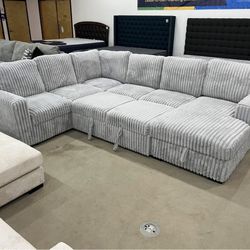 Black Friday Deal Sale Going On Now!! Corduroy Sectional Sofa Sleeper Now Over 40% Off!!  