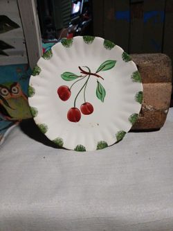Antique  Blue Ridge Southern  Potterg Crab Apple Dinner Plate