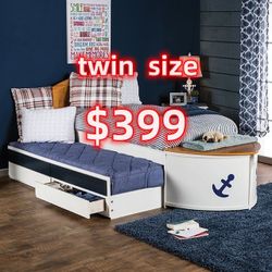 Twin Bed With Trundle - Drawers