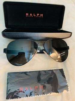New! Rare Polo Ralph Lauren Black Aviator Luxury Sunglasses Made in Italy