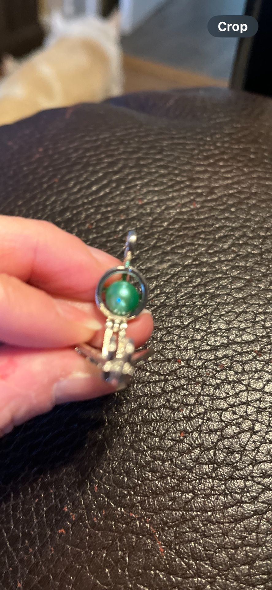 Silver Plated Xmas Tree Locket With Dyed Freshwater Pearl. New. Pu Bridgewater