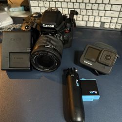 Canon EOS T6i DSLR And GoPro Hero 9 with Accessories 