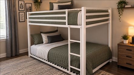 New Twin Bunkbed White metal