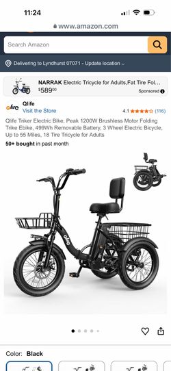 Ebike Like New Qlife Electric Tricycle – Only Used for One Photoshoot