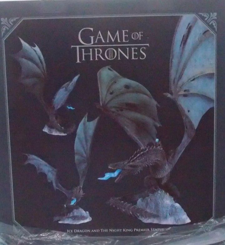 Game Of Thrones Ice Dragon and The Night King Premier Statue New