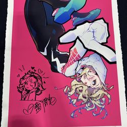 SPIDER GWEN-GICLEE W/REMARQUE BY ROSE BESCH-(14x22 dimensions)