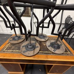 Modern Industrial Stools (Set of 4) – metal  + Wood Tops. , great for bar or workspace, kitchen