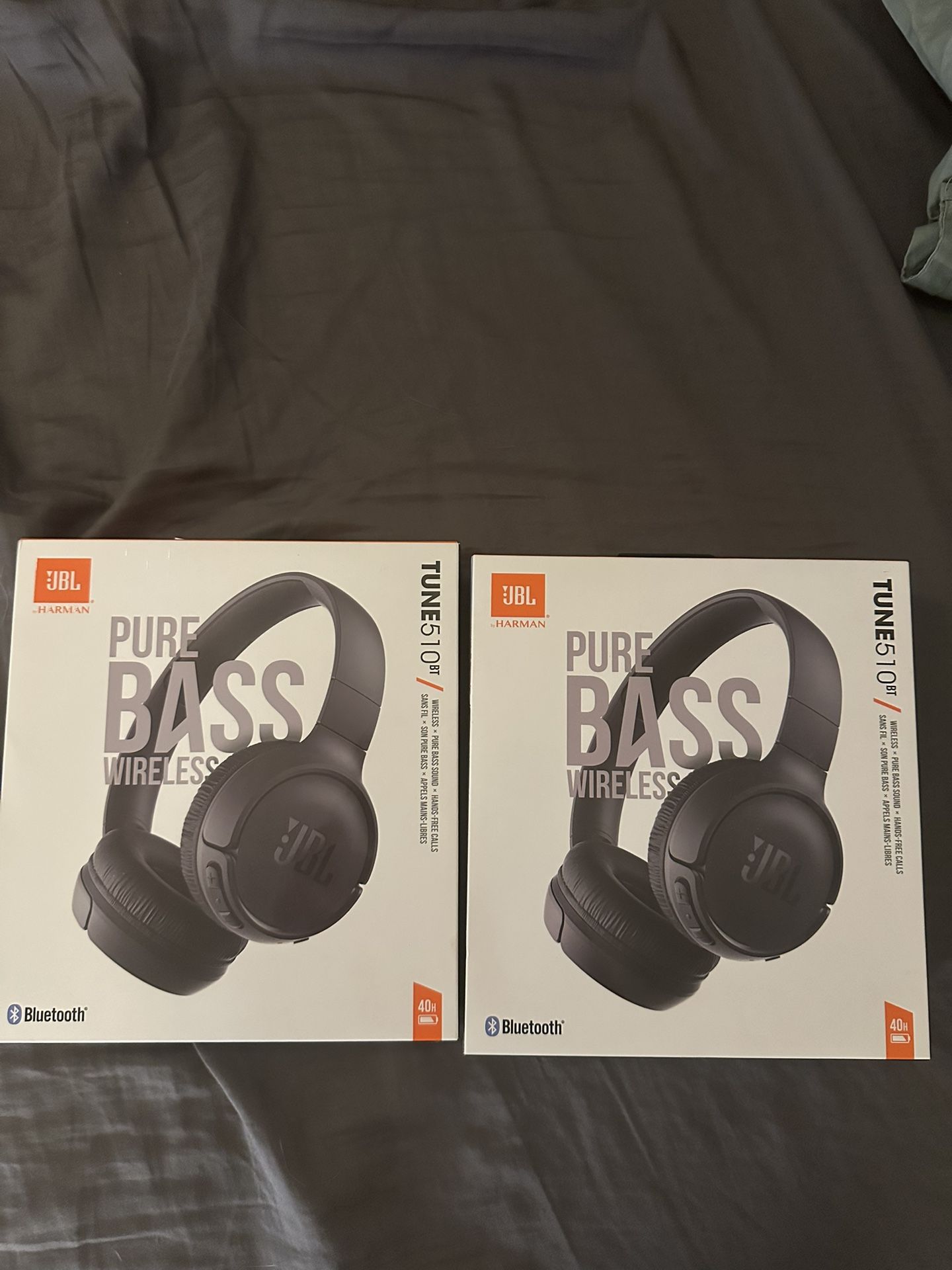 Brand New Sealed JBL Tune 510BT Wireless On-Ear Headphones – Pure Bass, Bluetooth, 40Hr Battery